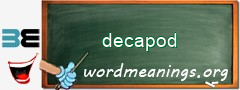 WordMeaning blackboard for decapod